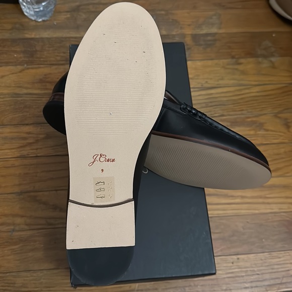 Women’s brand new J. Crew leather penny loafers black size 9 - Picture 2 of 5